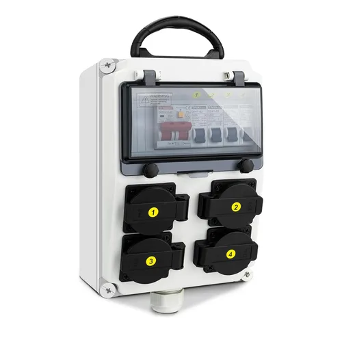 Miniatura 10 de Caja de Distribución de Energía, Caja Eléctrica con Medidor de Electricidad 110V y Panel de Salida de Energía NEMA 5-20, Caja de Distribución