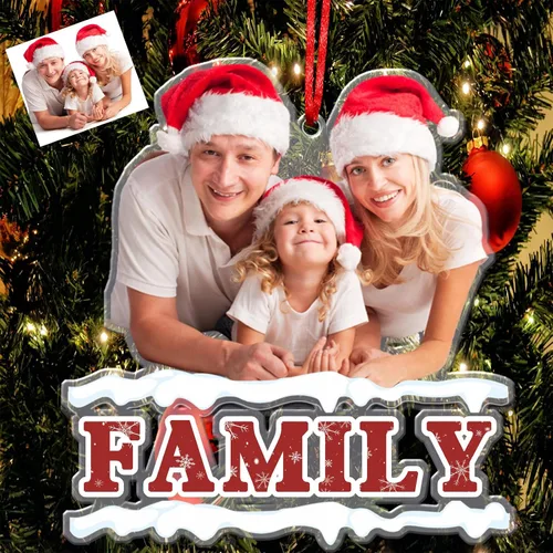 Miniatura 14 de Adornos de Navidad de renos 2021, con texto personalizable, familia de 3