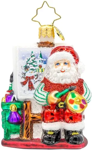 Miniatura 10 de Christopher Radko Adorno Gema del Pesebre – Escena de la Natividad de Vidrio Soplado Europeo Hecho a Mano con la Sagrada Familia, Decoración Dormido
