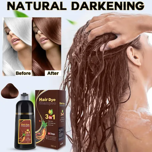 Miniatura 2 de cosmpro Champú de Tinte para Cabello Castaño para Cobertura de Cabello Gris Champú de Color de Cabello Champú de Tinte de Cabello a Base de Hierbas