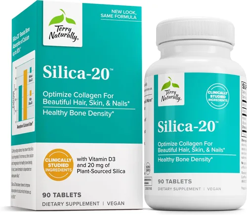 Terry Naturally Silica-20 - 90 tabletas - Apoya la densidad saludable del cabello, la piel, las uñas y los huesos - Vegano, sin OMG - 45 porciones