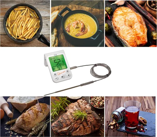 Miniatura 8 de TFA -Dostmann Kitchen Chef - Termómetro para barbacoa con luz de fondo, plástico, blanco, 2.5 x 0.8 x 3.9 in