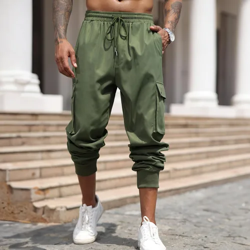 Miniatura 2 de Pantalones deportivos para hombre, pantalones deportivos casuales con cordón en la cintura para entrenamiento, pantalones de senderismo