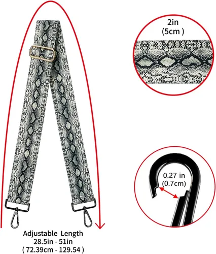 Miniatura 166 de ZOOEASS Hebillas de níquel Correa ancha para el hombro ajustable de repuesto para cinturón de pistola, hebilla de guitarra estilo bandolera
