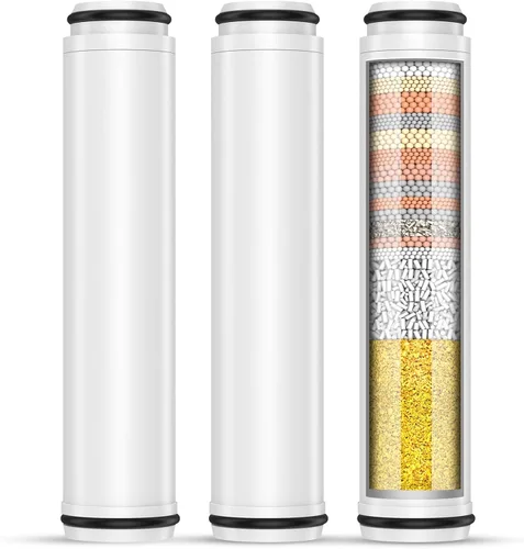 Miniatura 8 de FEELSO Filtro de ducha para cabezal de ducha de mano, paquete de 2 filtros de repuesto de 15 etapas para agua dura, elimina cloro y sustancias