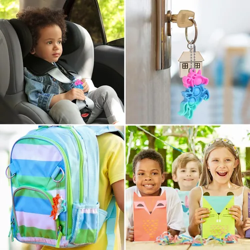 Miniatura 5 de Recuerdos de fiesta de unicornio para niños, bolsas de regalo, juguetes para ansiedad a granel, paquete de 32 juguetes de unicornio, rellenos