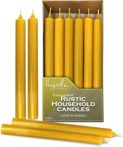 Miniatura 10 de Hyoola Velas de cena de 10 pulgadas – Paquete de 12 – Palitos de vela altos sin perfume rústico de larga duración Sahara