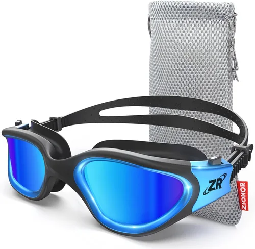 ZIONOR G1 MAX - Gafas de natación polarizadas antivaho para hombres y mujeres A0 (polarizado + azul espejo)