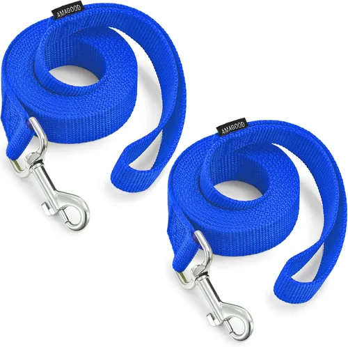 Miniatura 49 de AMAGOOD 6 pies de correas para cachorros/perros, correa de estilo tradicional resistente con gancho de cuello fácil de usar, correa para perros Negro