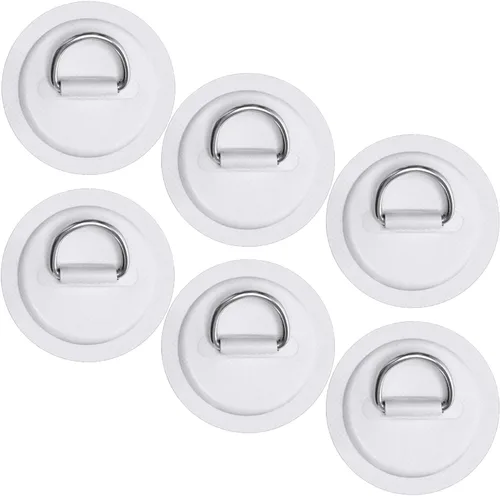 Miniatura 8 de TOBWOLF 6 Pack Stainless Steel D-Ring Patch for Inflatable Boat Kayak Dinghy SUP, D-Ring PVC Patch Stand-Up Paddleboard Canoe Rafting Accessories