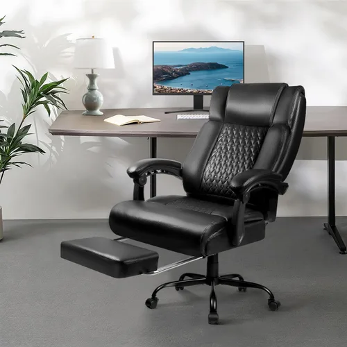 Miniatura 2 de OFIKA Silla de oficina, silla ejecutiva de oficina resistente con reposapiés, ergonómica, respaldo alto, sillas de juegos para computadora, oficina