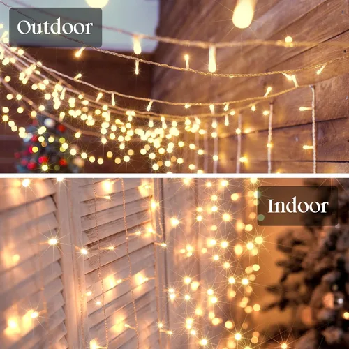 Miniatura 3 de Selarlyt 100 luces LED de Navidad para interiores y exteriores, luces blancas cálidas para árbol de Navidad, cable transparente, 39 pies, tira