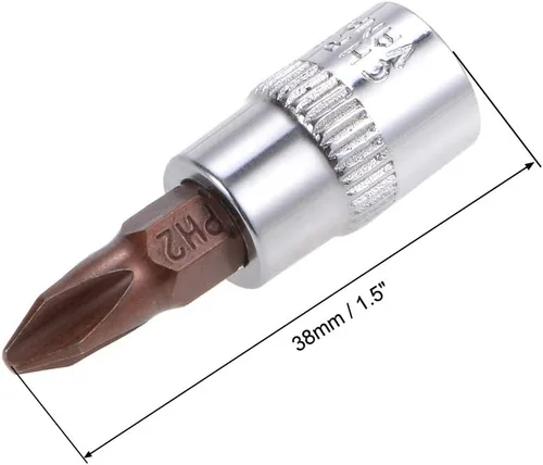 Miniatura 2 de uxcell 1/4 "Drive x PH2 Phillips Bit Socket, S2 Steel Bits, CR-V Sockets 1.5" Longitud (solo para uso manual), 3 piezas