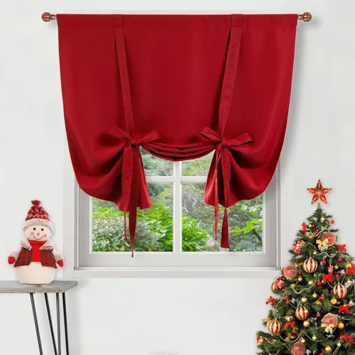 Miniatura 30 de DWCN Cortinas Opacas - Persiana Enrollable con Lazos para Ventana, Aislamiento Térmico, Oscurecimiento de Habitación, Cortinas con Bolsillo