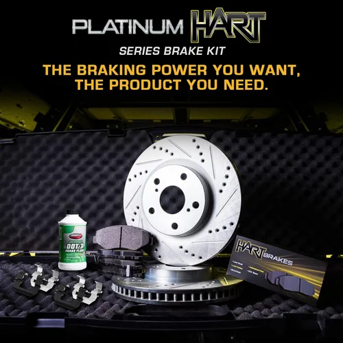 Miniatura 3 de Hart Brakes Kit de frenos y rotores traseros Pastillas de freno traseras Rotores y pastillas de frenos Pastillas de freno y rotores