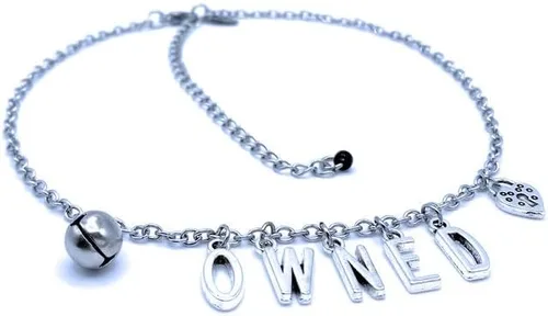 Miniatura 7 de Joyería de pulsera tobillera con dije de cerradura - BDSM Bondage, Acero inoxidable, Ágata