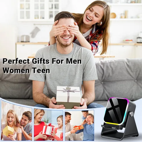 Miniatura 12 de Altavoz de inducción con soporte para teléfono 5 en 1 Audio inalámbrico de inducción Bluetooth para iPhone Android Altavoz con amplificador con luz