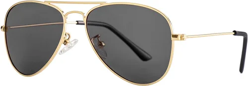 Miniatura 170 de Gleyemor Lentes de sol polarizados estilo aviador para niños y niñas, jóvenes, adolescentes, dos tamaños de 1.969 in y 2.047 in