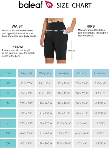 Miniatura 7 de BALEAF Women's Long Biker Yoga Compression Shorts High Waist Knee Length Spandex Workout Shorts with Pockets Soft