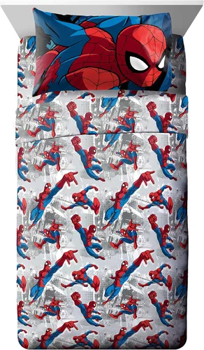 Miniatura 3 de Sábanas Jay Franco, juego completo para camas de tamaño individual y matrimonial, con personajes infantiles Multi - Spiderman