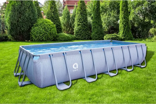Miniatura 4 de jLeisure Avenli LamTech - Piscina rectangular sobre el suelo con marco de acero de 18 pies x 39.5 pulgadas, con soporte de pared con marco en U, Gris