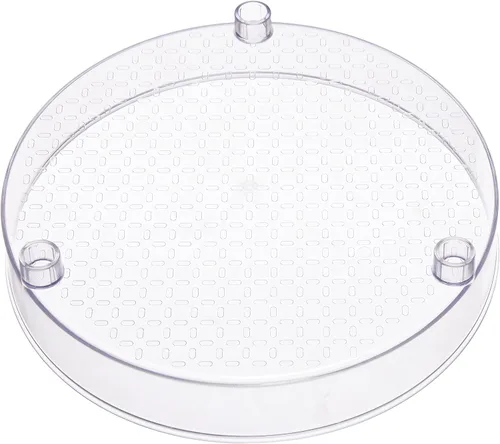 Miniatura 5 de Amazon Basics Lazy Susan - Organizador giratorio para especias y condimentos, 9 pulgadas de diámetro, 2 niveles, transparente