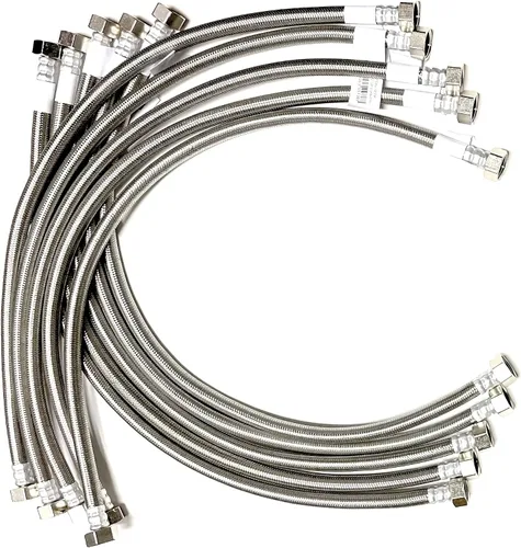 Miniatura 5 de Línea de conector de suministro de agua para grifo, acero inoxidable trenzado, línea de suministro de grifo, rosca de tubo de hierro hembra de 1/2