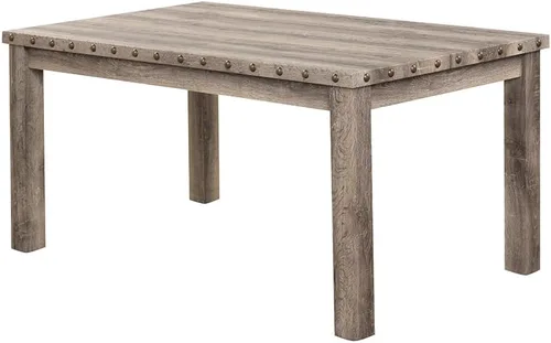 Miniatura 9 de Morden Fort Juego de Comedor Estilo Granja para 4, Mesa Rectangular de Madera de 60" y 4 Sillas Tapizadas con Detalles de Tachuelas, Juego de Mesa
