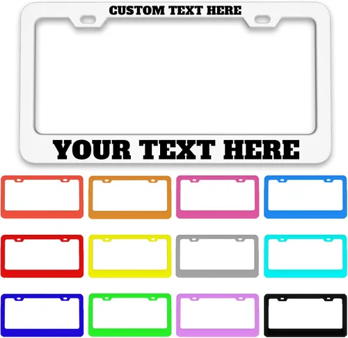 Miniatura 18 de Marco de matrícula personalizado – Etiqueta metálica de alta calidad para automóvil con tu texto, placas personalizadas de 12 x 6 pulgadas, marcos