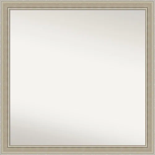 Miniatura 388 de Amanti Art Espejo de baño plateado para sobre fregadero, 23 x 23 pulgadas, espejo cuadrado plateado en ángulo, marco de madera moderno medio, se