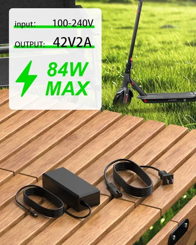 Miniatura 2 de VHBW Cargador eléctrico de 42 V para scooter Gyroor compatible con Gyroor X8/HR9/C1/C1PRO/C3/X2/C1S, Atomi Alpha/E20/E30, batería de litio de 36 V