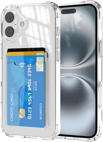 Miniatura 25 de 【Actualización】 Funda tipo cartera transparente para iPhone 13, antiamarilleo, delgada, parachoques de TPU + funda trasera de policarbonato con 2