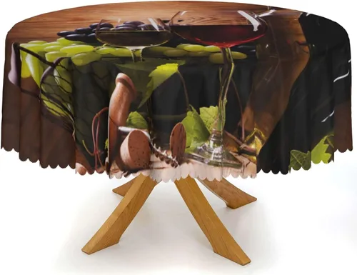 Miniatura 10 de Mantel redondo con temática de cebra, mantel lavable a prueba de derrames, lavable, reutilizable, para comedor, cocina, decoración del hogar, cena
