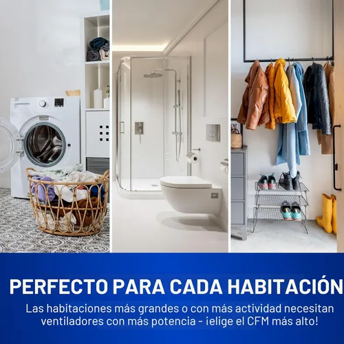 Miniatura 5 de Panasonic WhisperValue Ventilador de techo/pared de baño, 50-80-100 CFM, FV-0510VS1
