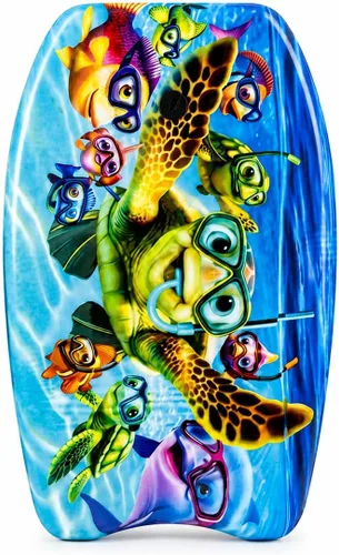 Miniatura 17 de PMU Bodyboard impreso de 26 pulgadas, correa de muñeca ligera, parte inferior lisa para playa, tabla de surf para niños, adolescentes y adultos
