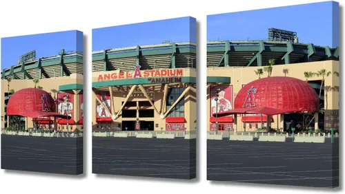 Miniatura 57 de TUMOVO American Sports - Decoración de pared Wrigley Stadium, 3 piezas, arte de pared de estadio de béisbol, cuadros para decoración del hogar