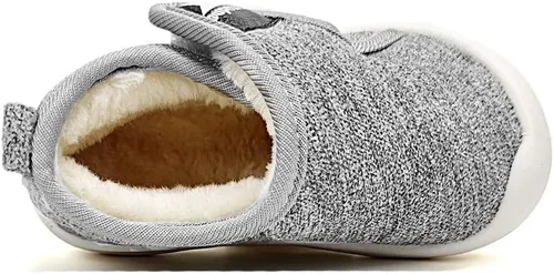 Miniatura 2 de OAISNIT Botas de nieve para bebés y niñas con suela de goma antideslizante, zapatos de invierno con pantuflas casuales de piel de felpa cálida