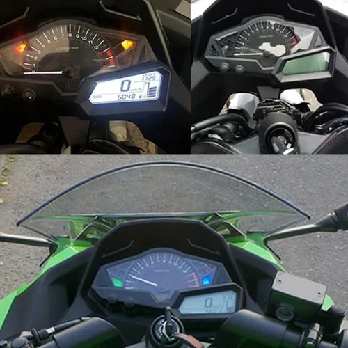 Miniatura 4 de Acouto Velocímetro de motocicleta para 300 6 engranajes LCD motocicleta odómetro tacómetro velocidad medidor de combustible 15000RPM 0.0-123.7 mi/h