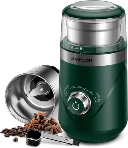 Miniatura 15 de Shardor - Molinillo ajustable de grano de café eléctrico, para hierbas/especias, molinillo de espresso con 1 cuenco extraíble de acero inoxidable