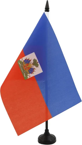 Miniatura 20 de Bandera de mesa de Anguila de 4 x 6 pulgadas, bandera de escritorio británica de Anguila, 5.9 x 3.9 in, palo y base de plástico negro AZ FLAG