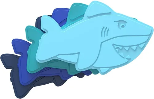 Bentgo Buddies - Paquetes de hielo reutilizables delgados para cajas de almuerzo, bolsas de almuerzo y enfriadores - Paquete de 4 multicolor Tiburón