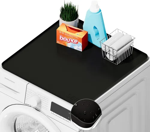 Miniatura 16 de SEIRI 2 piezas Cubiertas y Tapetes para Lavadora y Secadora para la Parte Superior, 26'' x 18'' Tapete Protector Superior de Silicona para Secadora