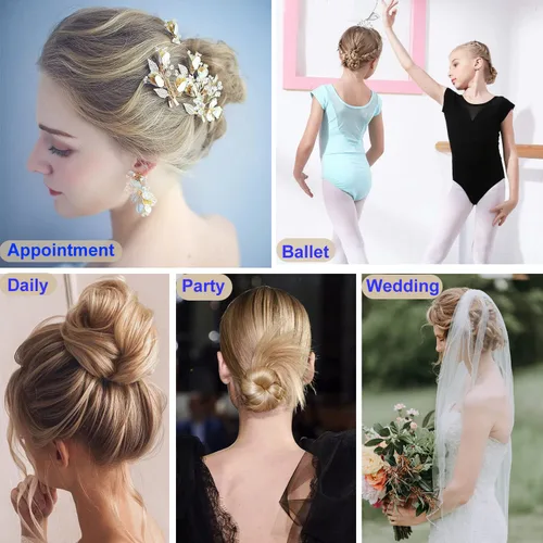 Miniatura 6 de Horquillas para el cabello en forma de U, 200 unidades de horquillas onduladas para mujeres y niñas con caja para peinados franceses, pinzas