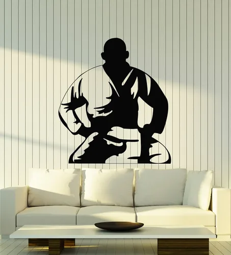JIu Jitsu - Vinilo decorativo para pared, diseño de artes marciales, gimnasio, lucha y deportes, decoración grande (g5866), color negro