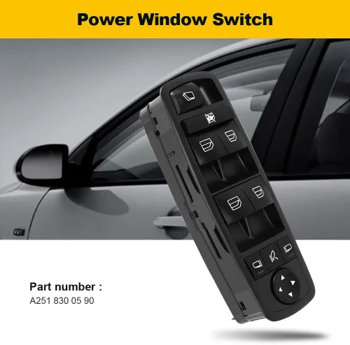 Miniatura 5 de OCPTY Interruptor de elevalunas eléctrico del lado del conductor, interruptor de control maestro para Mercedes-Benz 2007-2009 GL320 para GL350