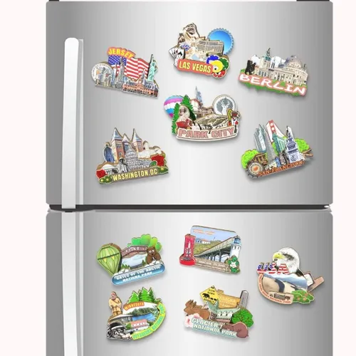 Miniatura 4 de USA Park City - Imán para nevera con imán de madera 3D, monumentos coleccionables para viajes, decoración hecha a mano