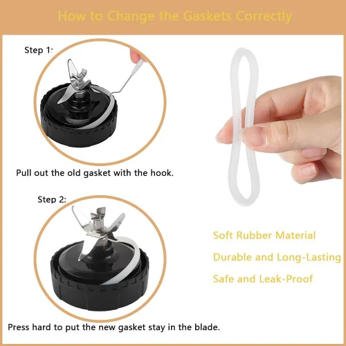 Miniatura 3 de Juego de 6 juntas de repuesto para Ninja 7 aletas Blender Blade Sellos de 3.9 in de goma para Ninja Blender BL480 BL680 BL910 CT680