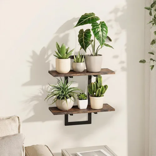 Miniatura 9 de Bamworld Estantes flotantes para macetas de pared para plantas de interior, estantes colgantes, soporte para plantas, decoración de pared, soporte