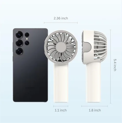 Miniatura 3 de MOVEX Mini ventilador de mano portátil recargable, 3 velocidades de refrigeración personal USB, ventilador de viaje ligero de bolsillo para verano