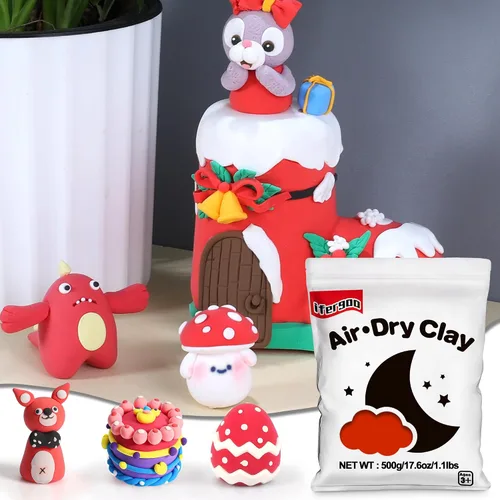 Miniatura 3 de ifergoo Arcilla Roja de Secado al Aire para Esculpir – Moldeable para Cosplay, Secado al Aire, Arcilla Moldeable y Apretable para Proyectos de Arte